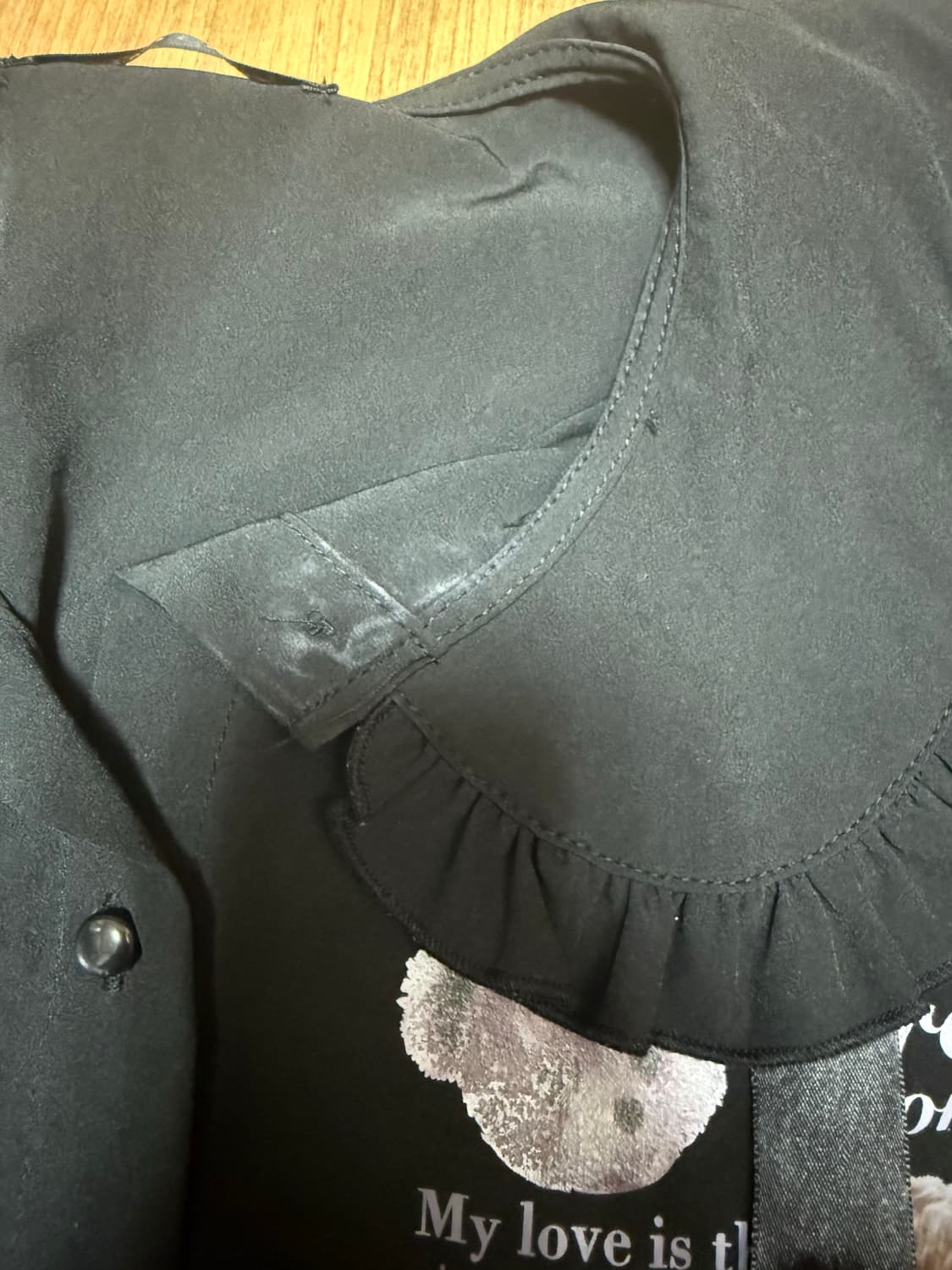 Chip Clip 테디베어 리본 블라우스 고스로리 스나계 상품이미지3