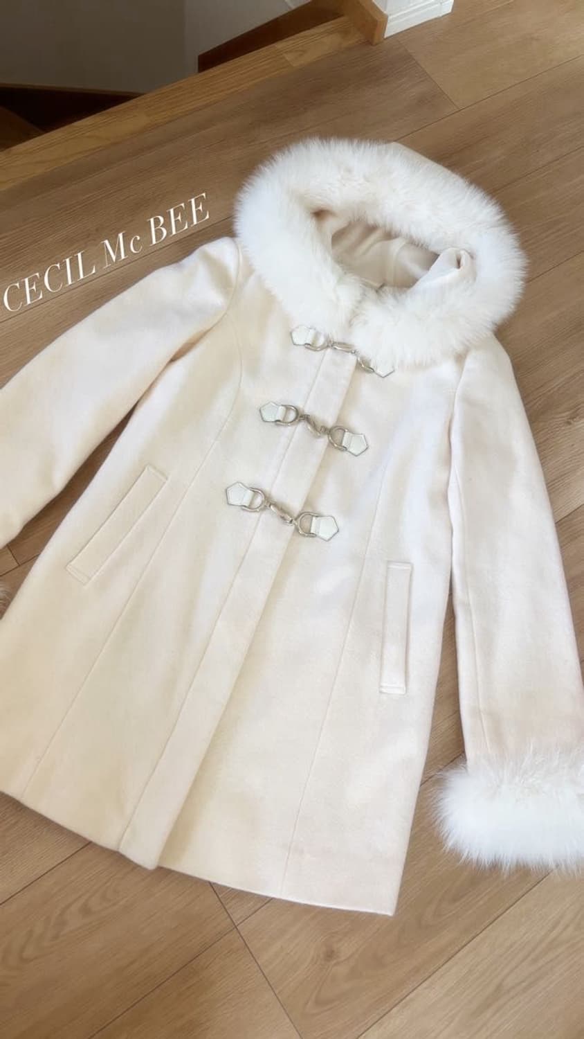 세실맥비 베이비핑크 더플 폭스퍼 코트 떡볶이 코트 Cecil McBee 상품이미지4