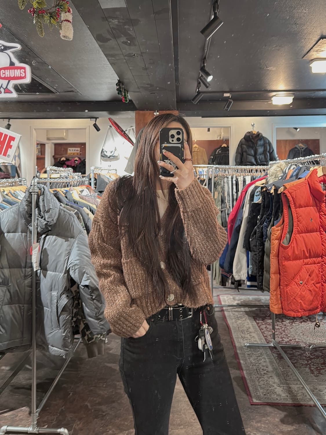 지컷 G-cut 브라운 보카시 포켓 니트 가디건 F 상품이미지9