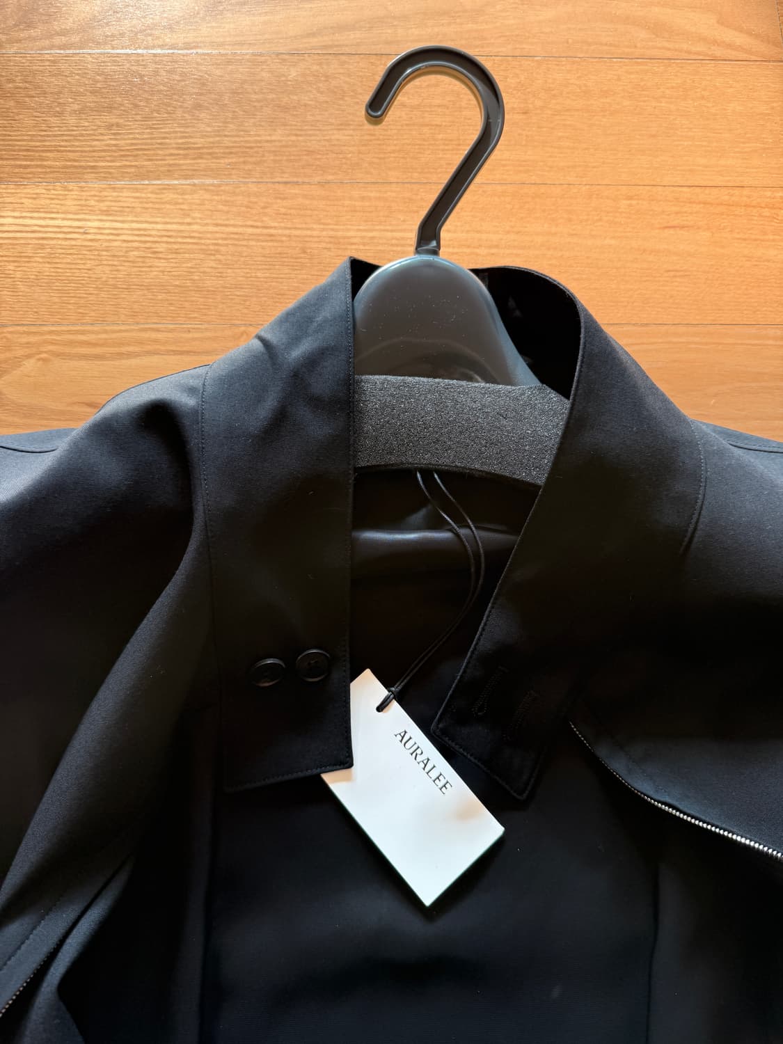 오라리 트로피칼 울 zip 블루종 블랙 5 상품이미지5