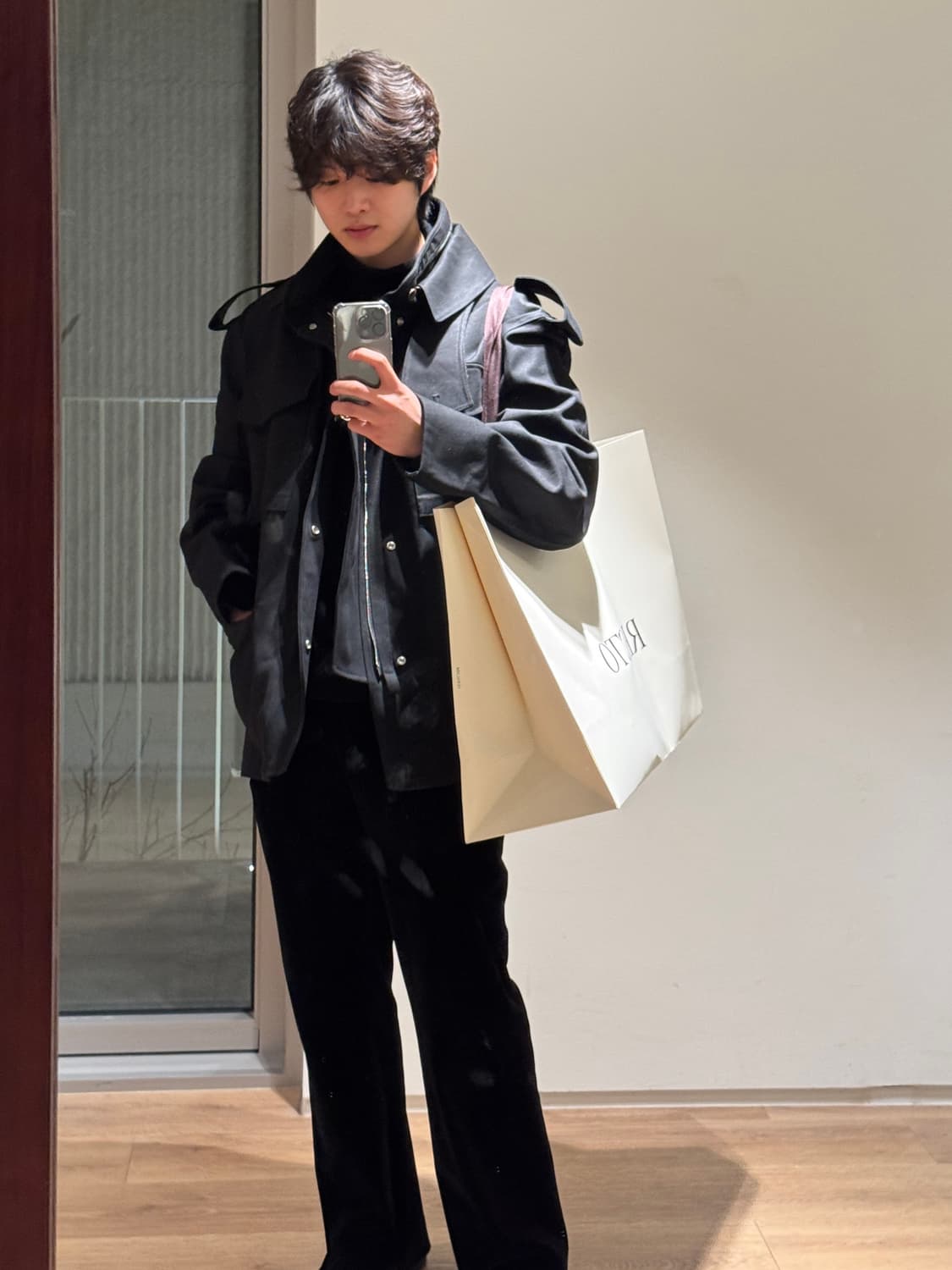 렉토 24fw 프렌치 빈티지 밀리터리 캔버스자켓 블랙 상품이미지2