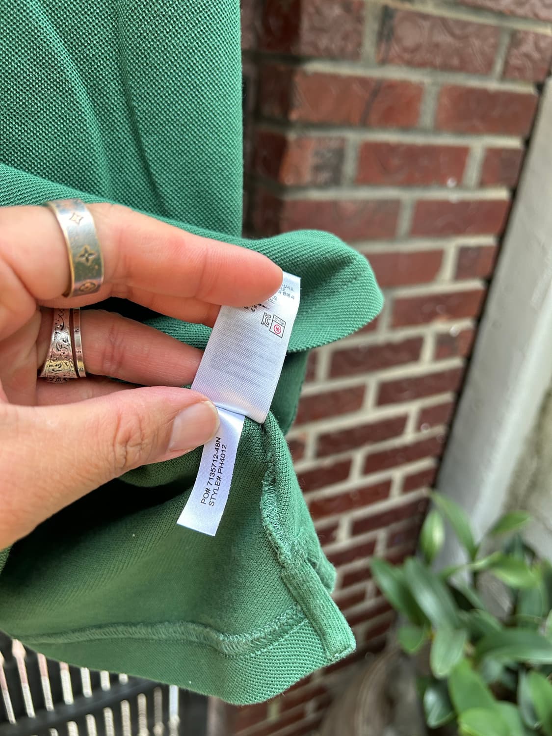 라코스테 시그니처 그린 빈티지  코튼 PK셔츠 105s 상품이미지5