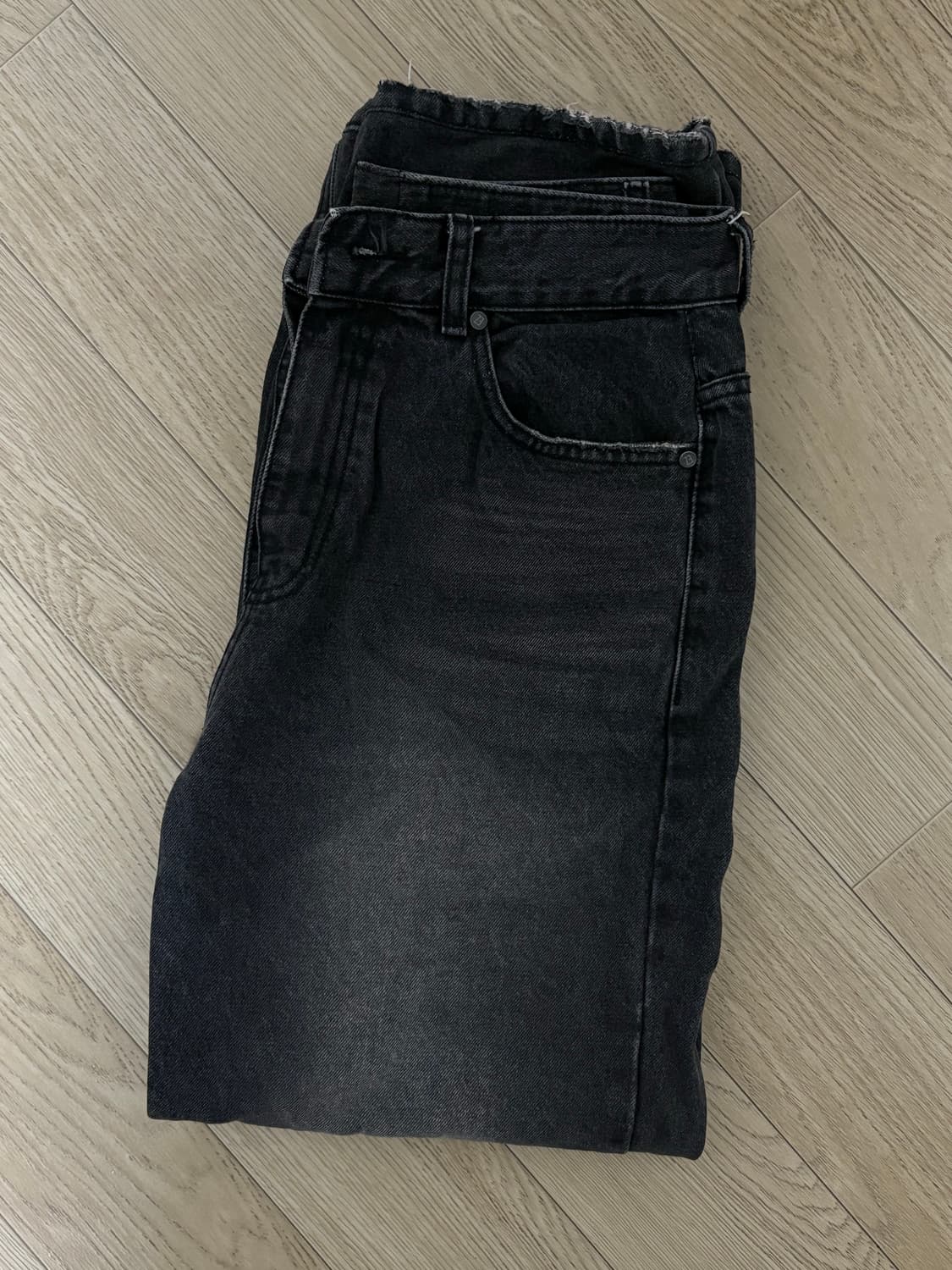 에즈카톤 스모크 와이드 데님 팬츠 빈티지 블랙 M 판매 상품이미지2