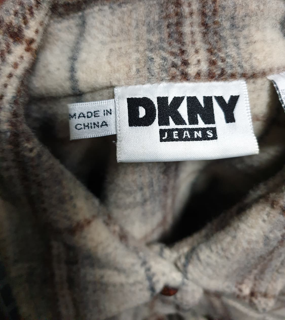 DKNY 오버핏 혜비 울 체크셔츠 브라운 (S) 상품이미지3