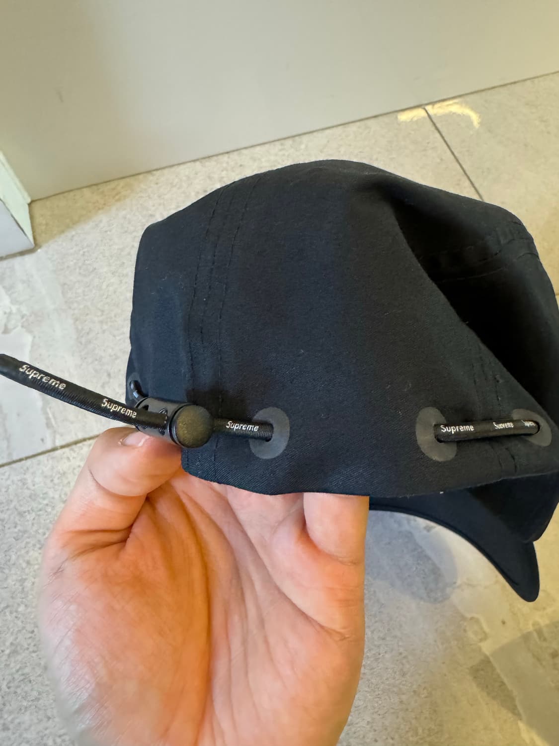 슈프림 쇼크코드 캠프캡 블랙 상품이미지2