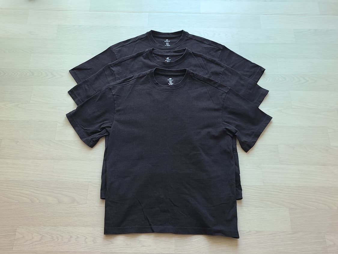 [S] H&M 반팔 티셔츠 릴렉스핏 블랙 3장 일괄 판매 상품이미지1
