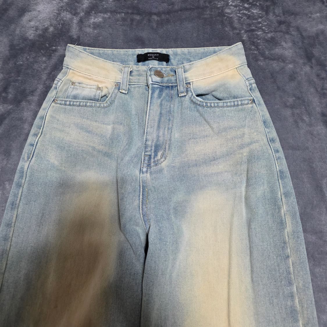 (XS)여성 MODIFIT 빈티지 워싱 스트레이트 데님 팬츠  상품이미지2