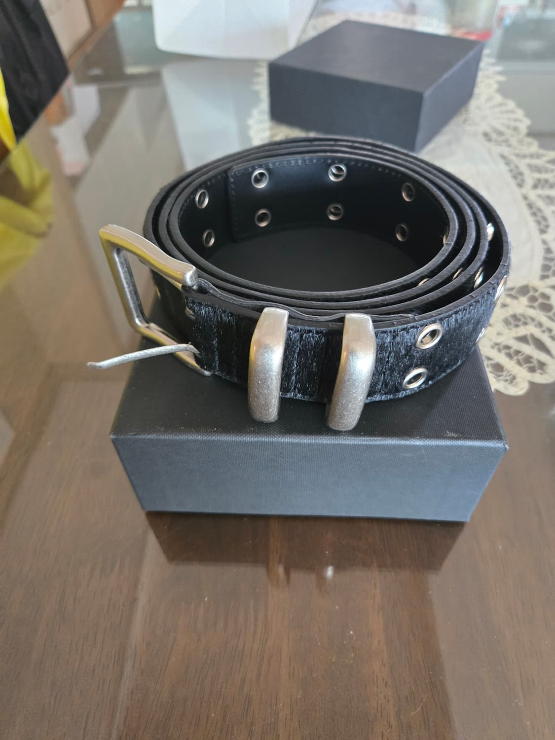 [OS] 카미엔 mjd 더블홀 벨트 블랙 새상품 상품이미지3