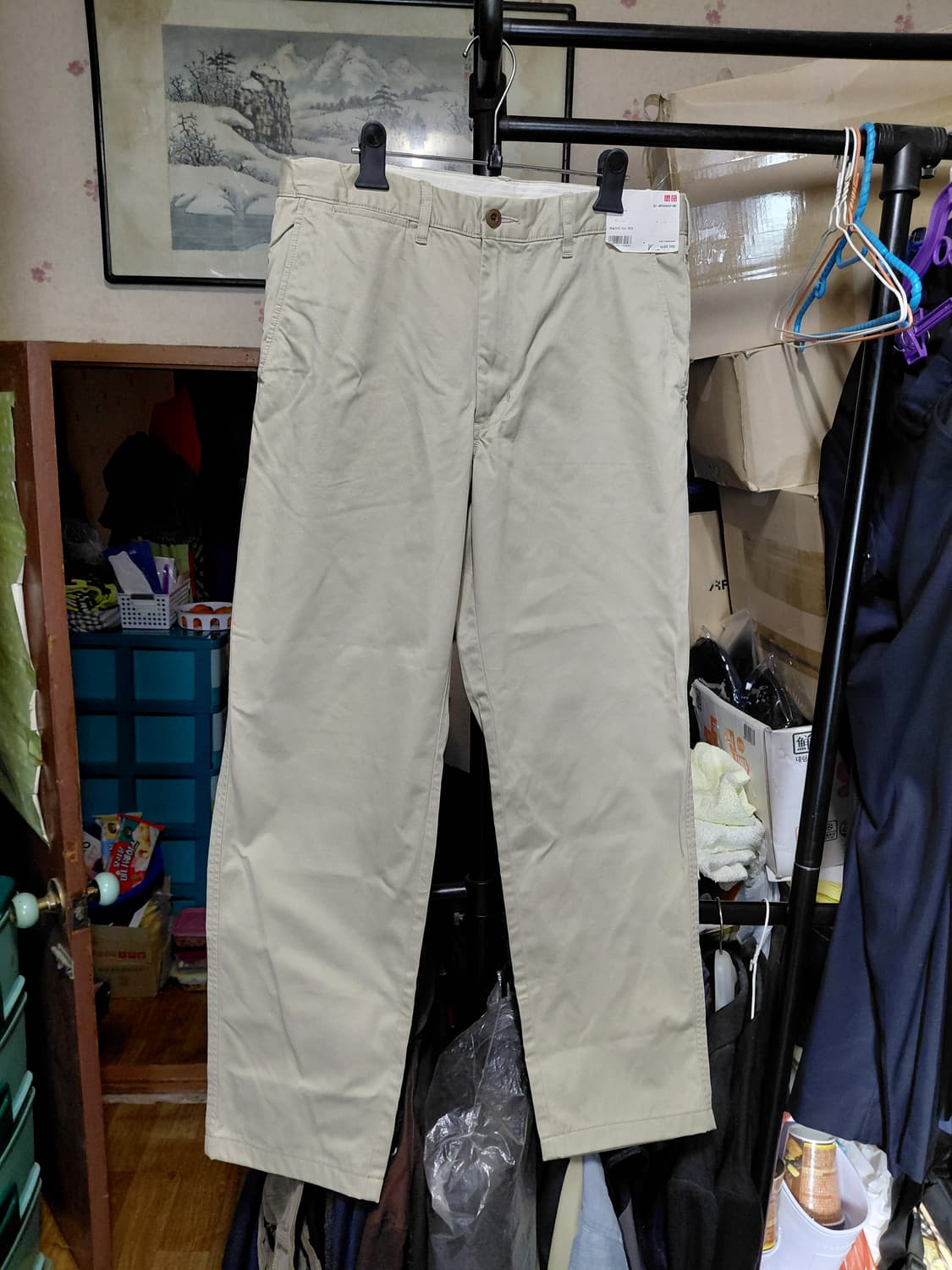 [유니클로](새제품)레귤러핏 치노팬츠 33(85센티)사이즈 상품이미지1