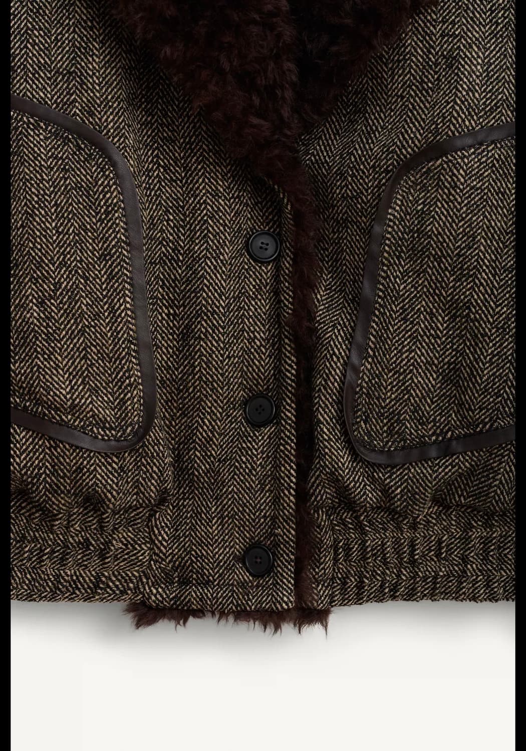 M(KR 66) 자라 리미티드 에디션 헤링본 콤비 봄버 재킷 한정판 상품이미지8