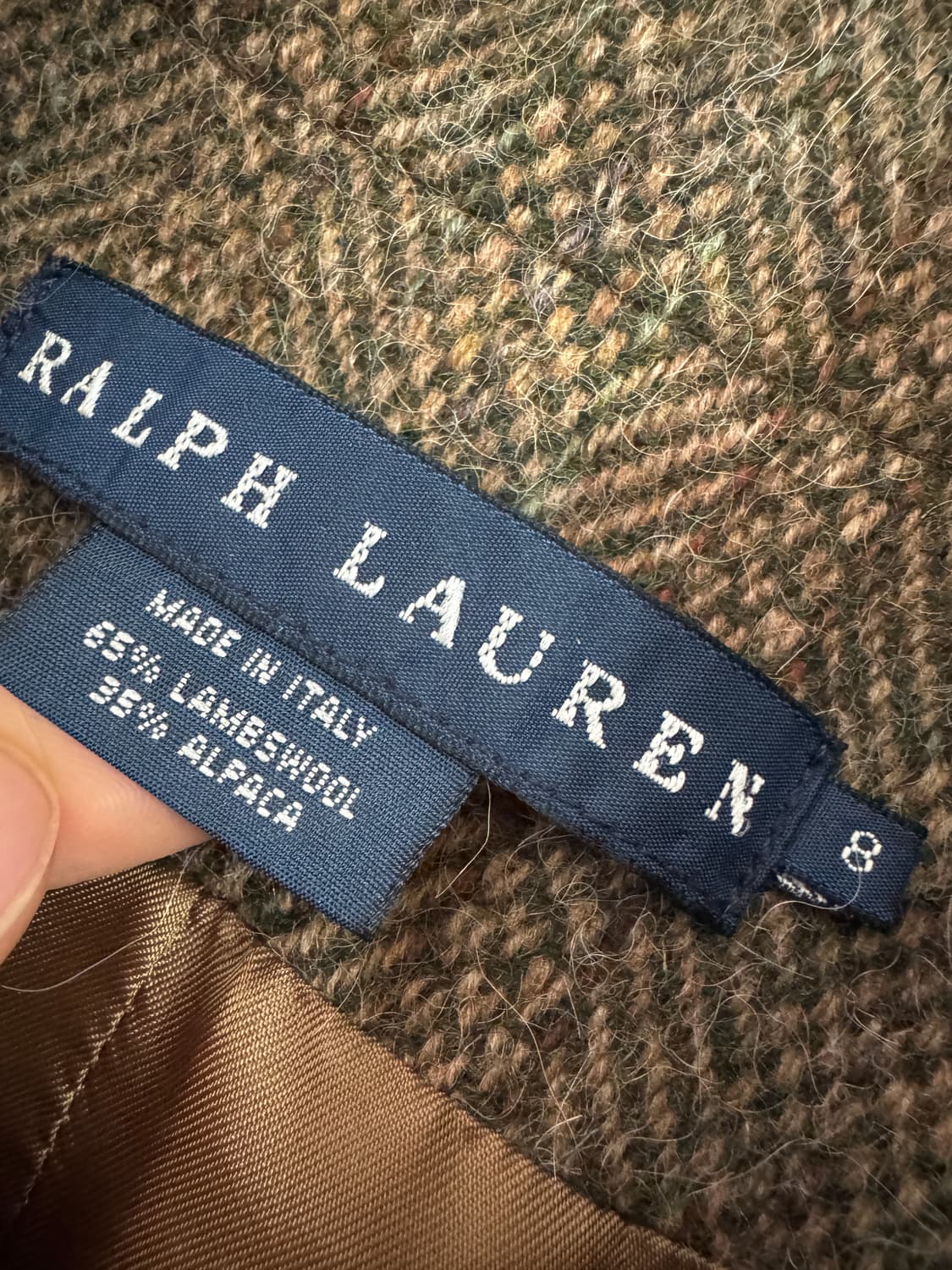 정품!! 여성 랄프로렌 이태리 램스울 헤링본 자켓 S 상품이미지3