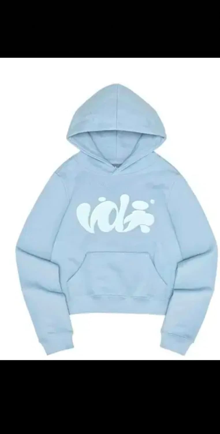 비디오자키와 함께 후디 [스카이블루] 크롭, 기모 상품이미지1