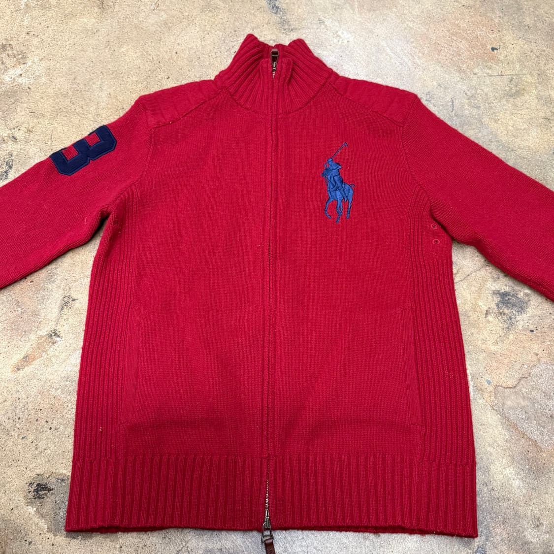 폴로 랄프로렌 빅포니 레드 니트 집업  상품이미지3