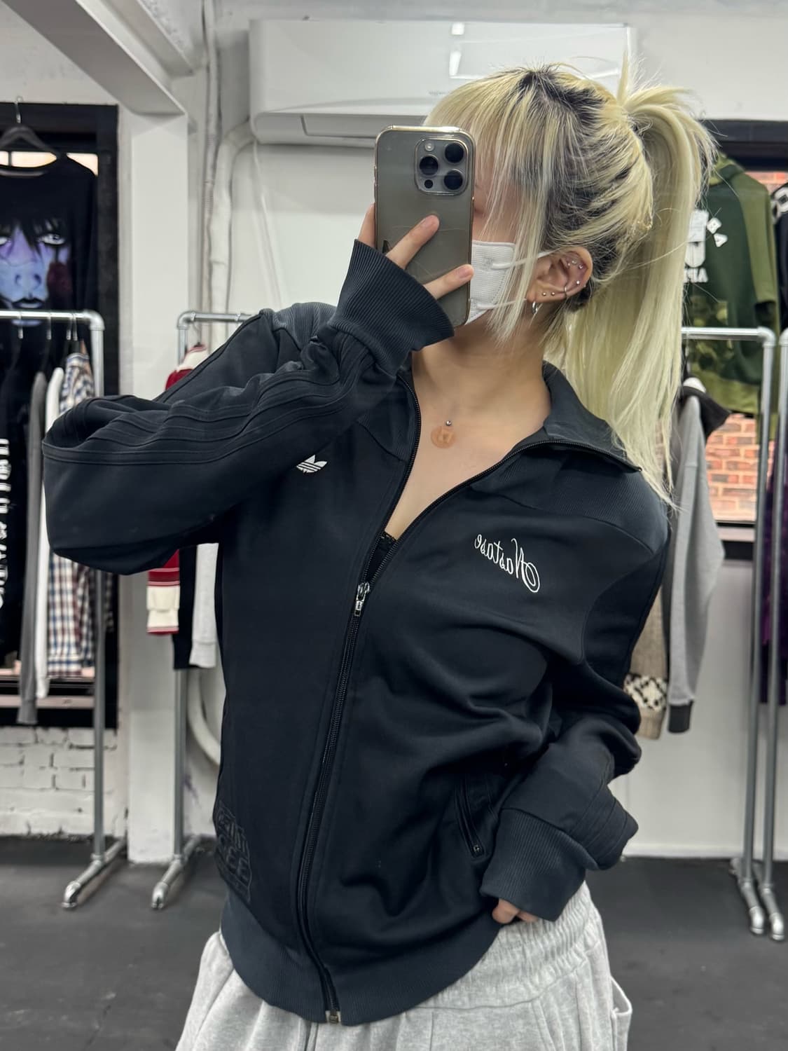 아디다스 블랙 트랙탑 져지 상품이미지5