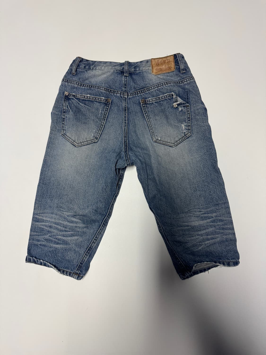 여성 Jeep 지프 y2k 빈티지 워싱 7부 데님팬츠 상품이미지2