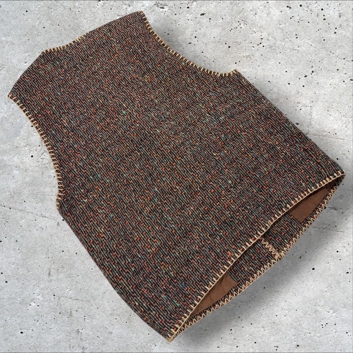 93s 시스템 빈티지 SYSTEM 트위드 체크 누빔 조끼 베스트 D870 상품이미지2