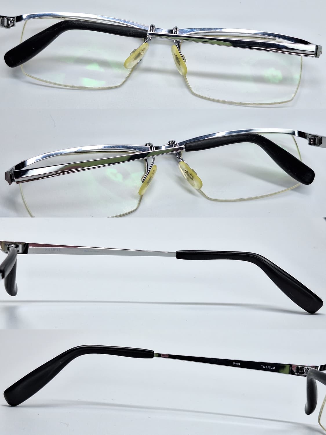 일본산 Fit-UPTE 티타늄 플립업 반무테 안경테 IPWH 실버 기능성 상품이미지3