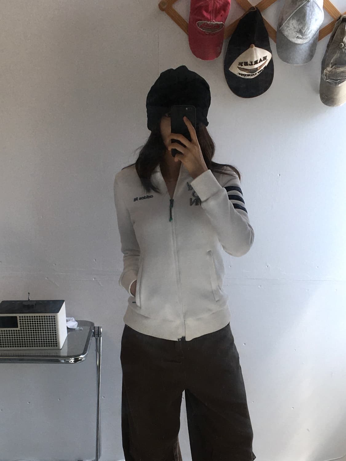 아디다스 자수 니트집업 상품이미지1
