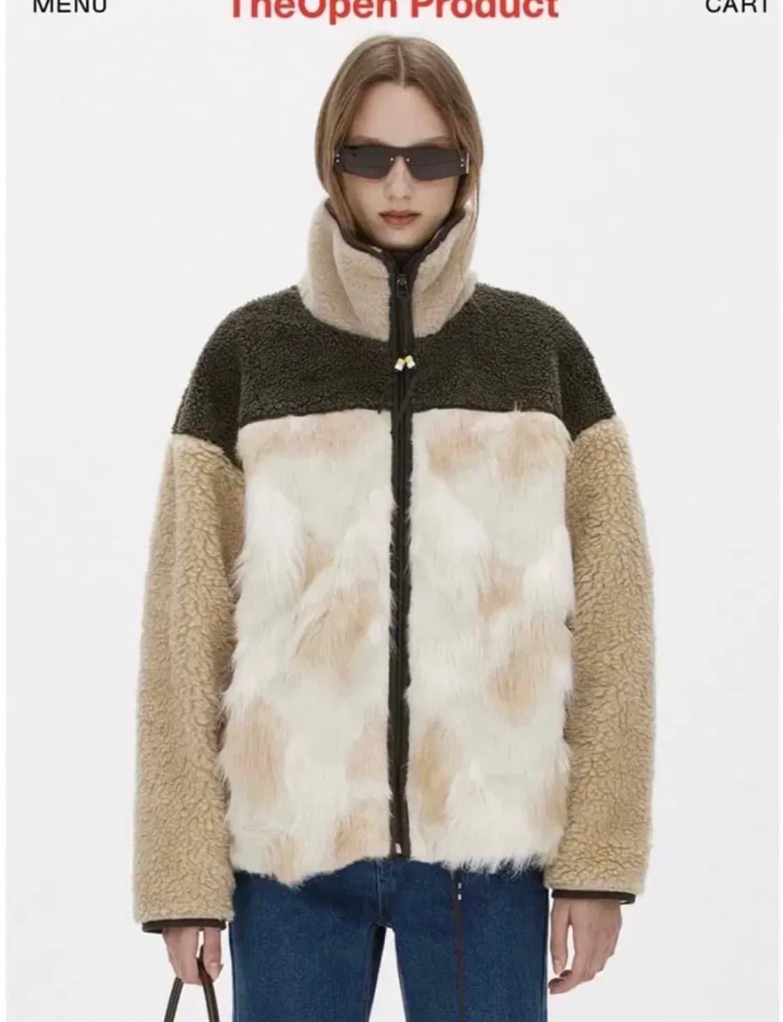 더오픈프로덕트 플리스 퍼 후드집업  상품이미지1