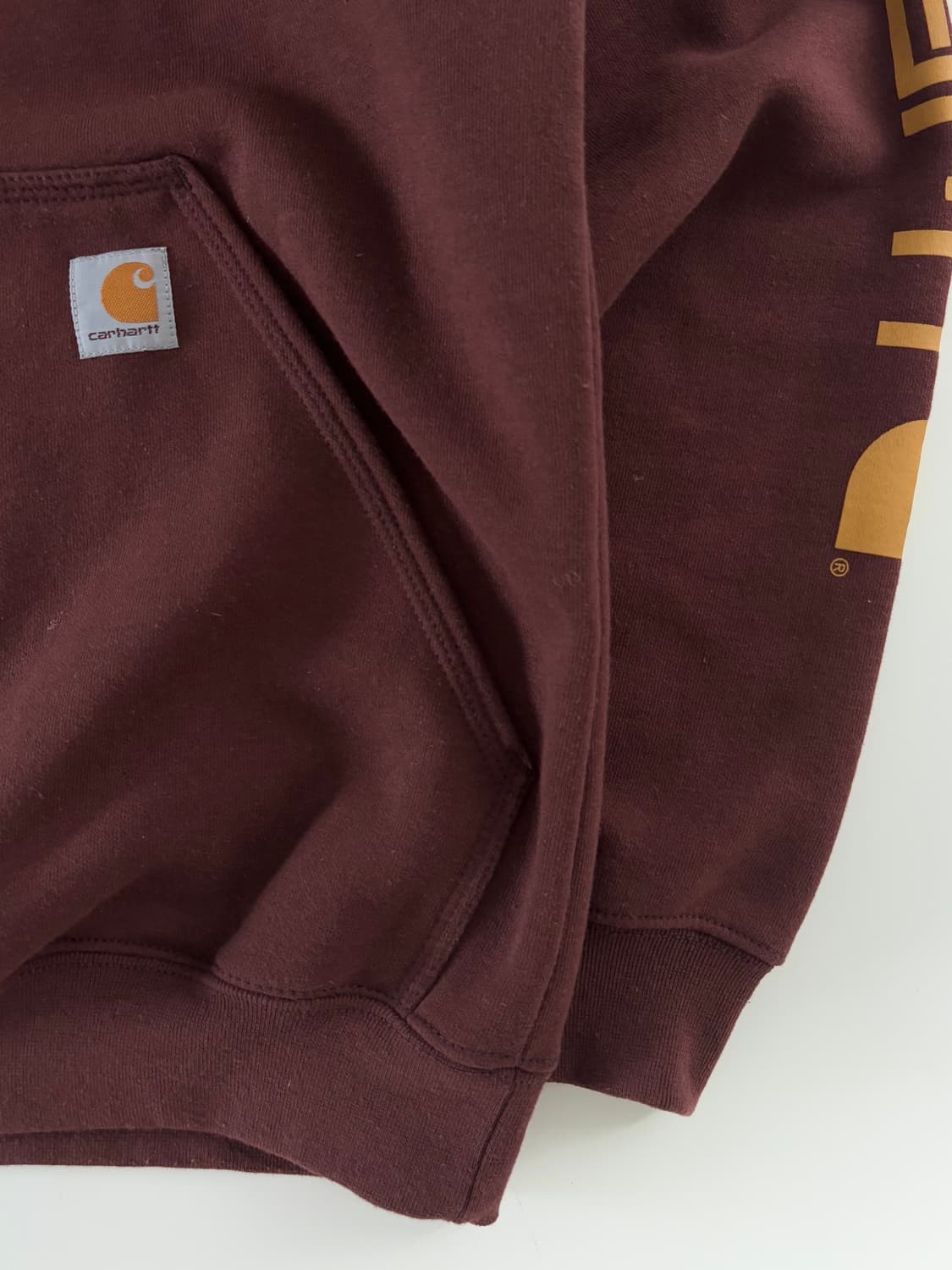 Carhartt 칼하트 버건디컬러 로고 후드티 상품이미지3