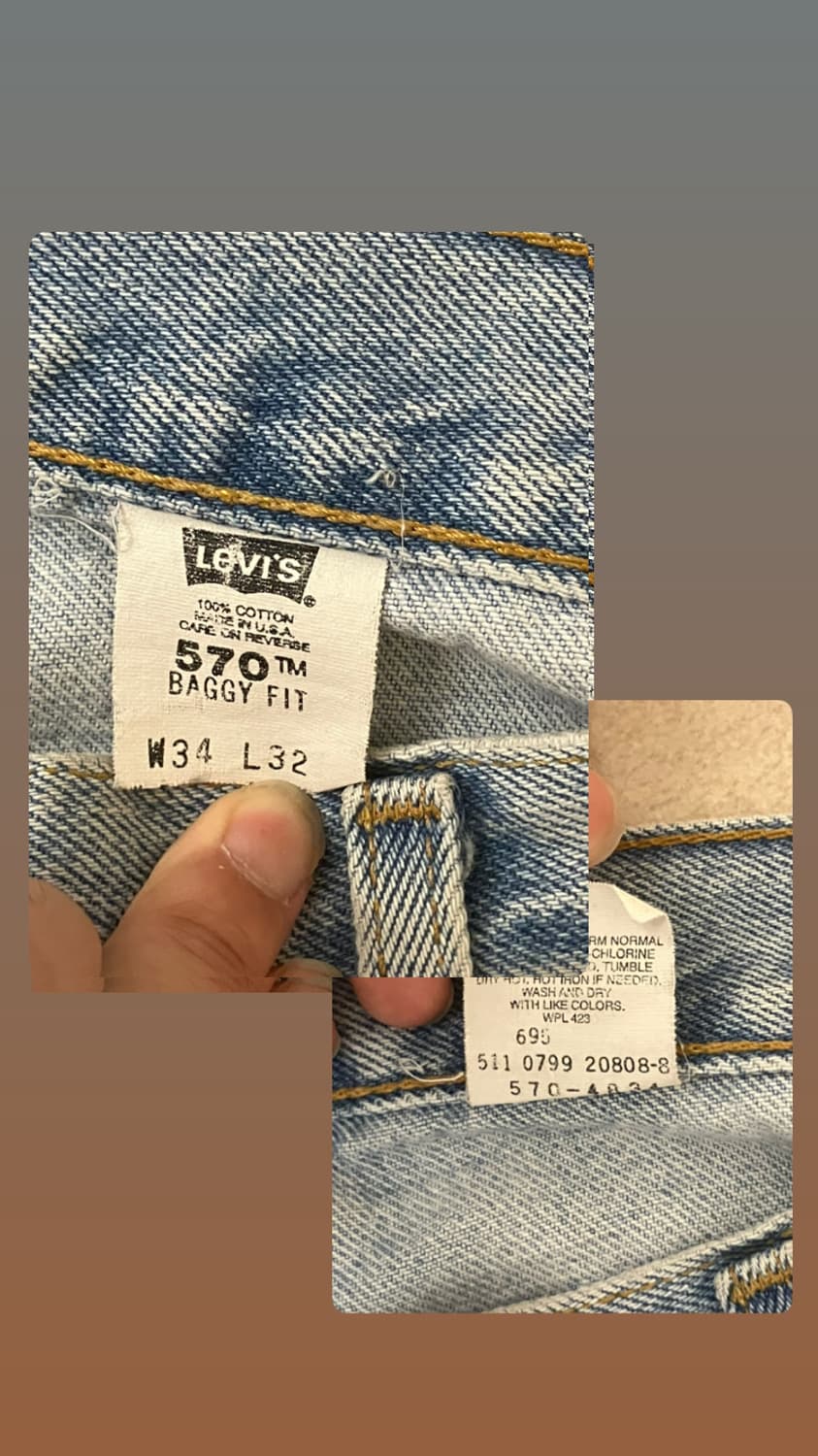 90s Levi’s baggy fit pants 570 (USA ) 상품이미지8