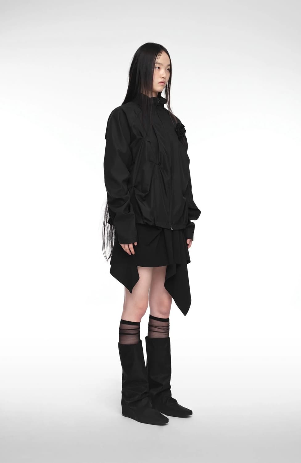 Nache Pintuck wind breaker UNISEX BK 상품이미지5