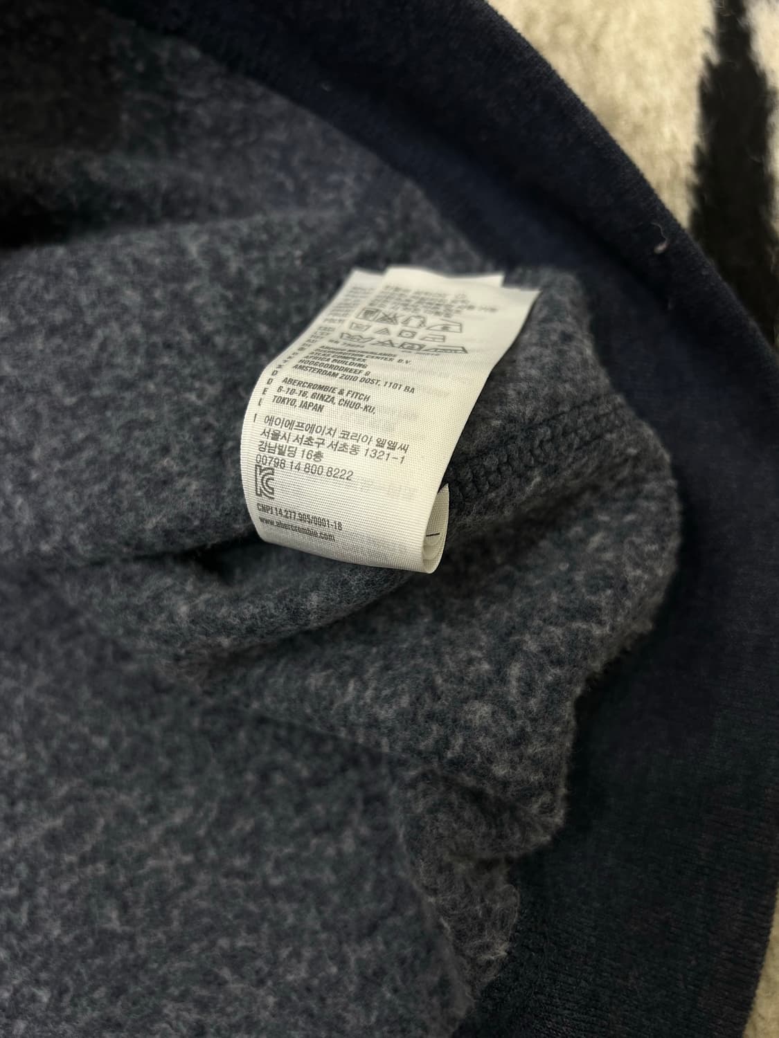 [M]아베크롬비 스펠아웃 후드집업/네이비/약기모 상품이미지6
