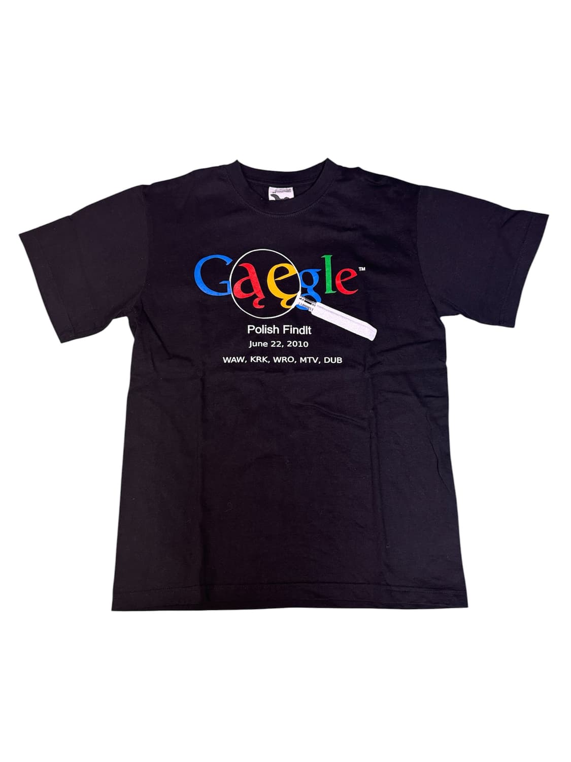 빈티지 구글 폴란드 프로모션 그래픽 티셔츠 M 상품이미지1