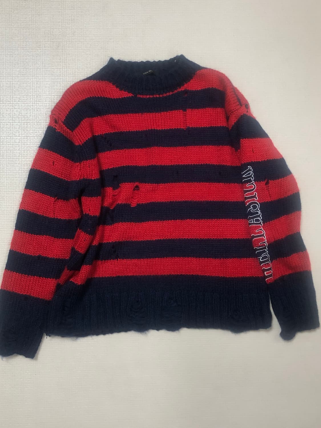 빈티지 레드 펑크 스트라이프 니트 상품이미지8