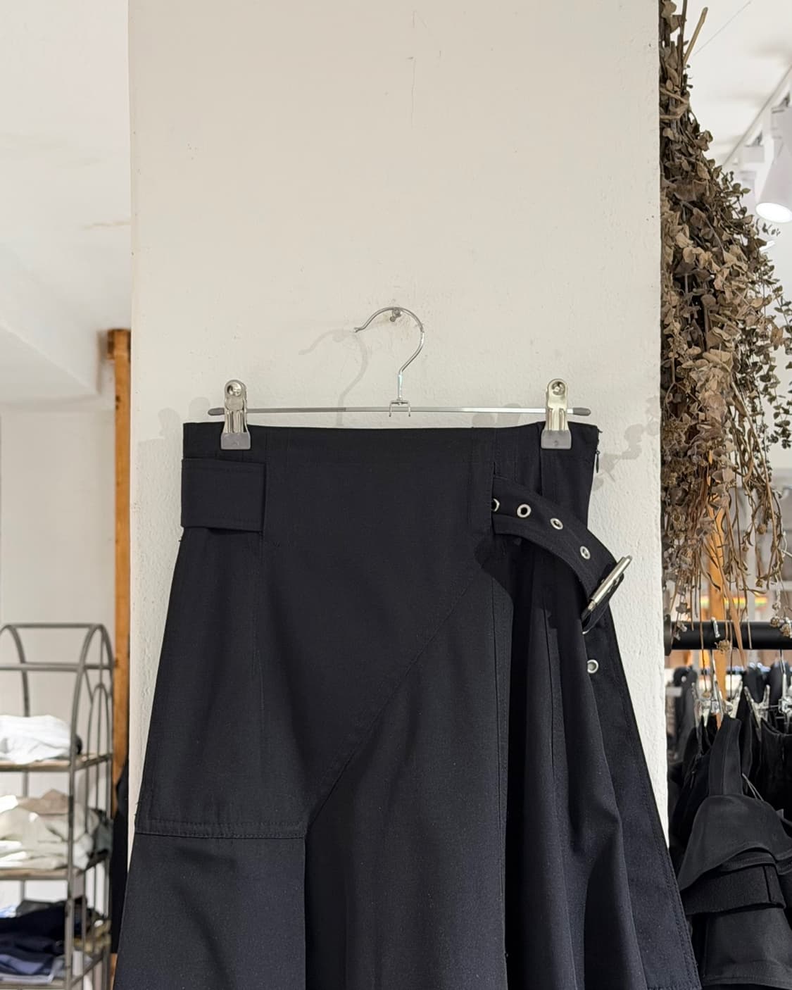 3.1 필립 림 블랙 벨티드 언발란스 롱 스커트 상품이미지2