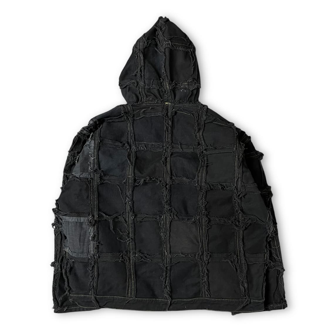 빈티지 블랙 리워크 후드 커스텀 데님 자켓 상품이미지2