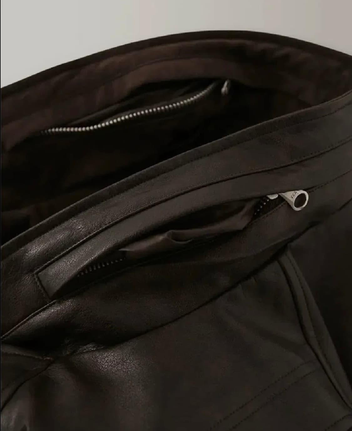 라퍼지스토어 버핑레더 히든 후디드 레더 점퍼  상품이미지5