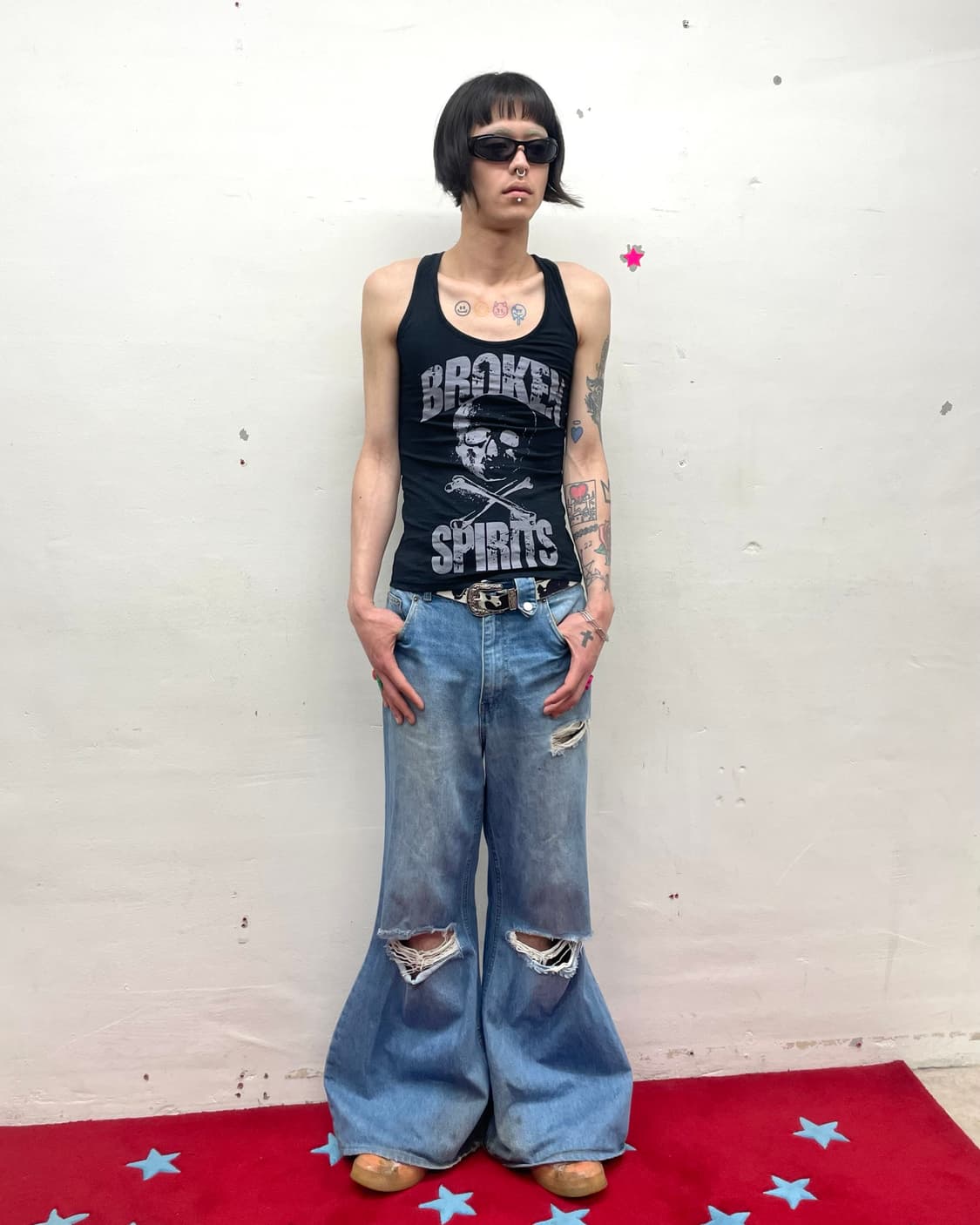 Big skull, broken black sleeveless 상품이미지5