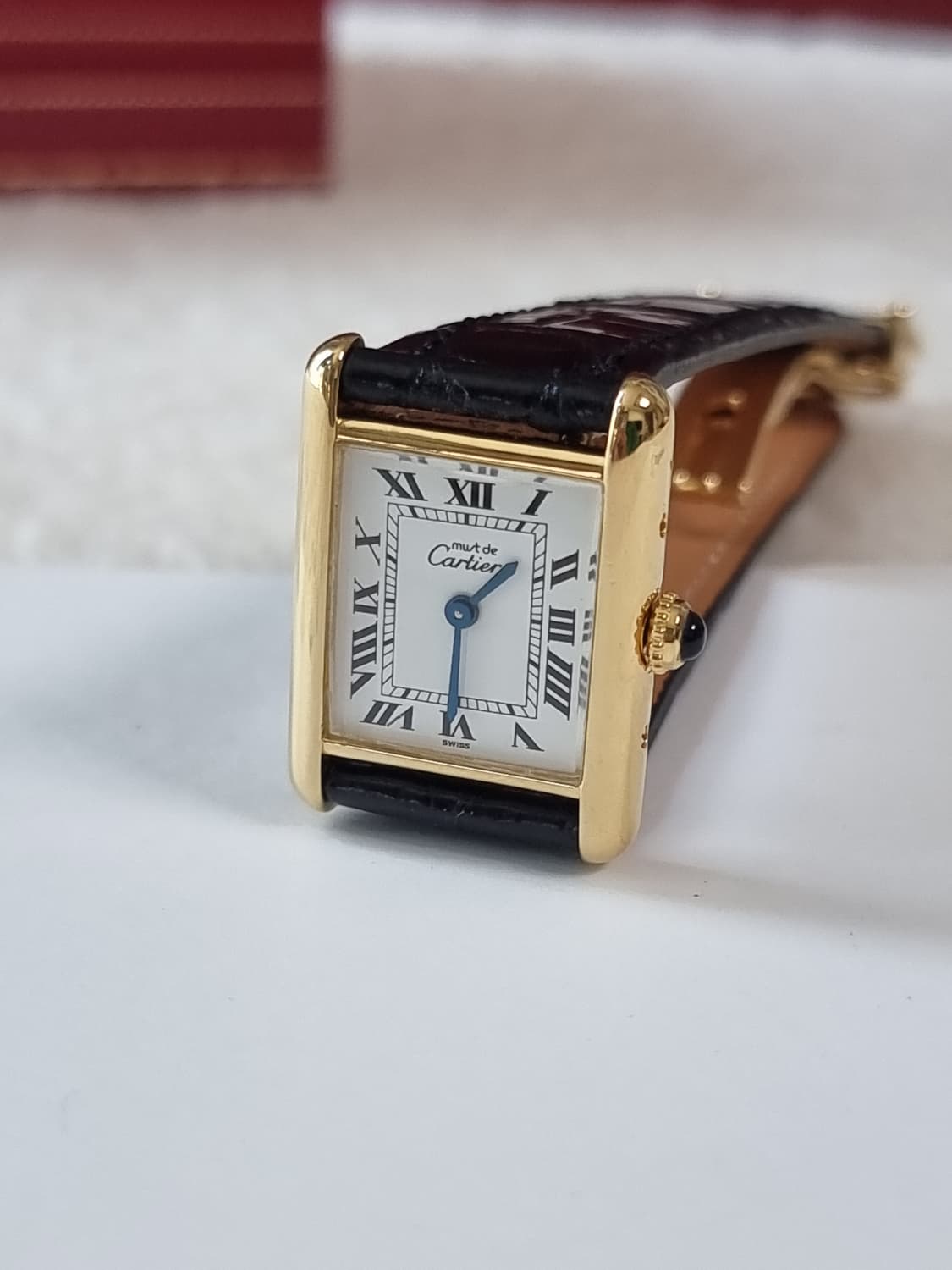 까르띠에 빈티지 탱크머스트 화이트다이얼 S 디버클 여성시계 90년대 상품이미지1