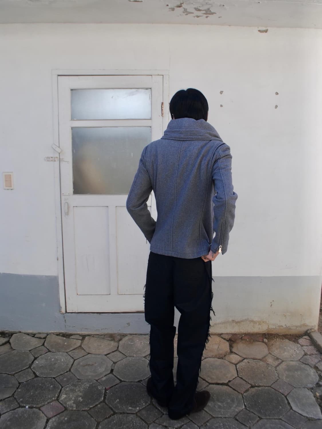 2000s 캐서린 햄넷 비대칭 후드 자켓 상품이미지4