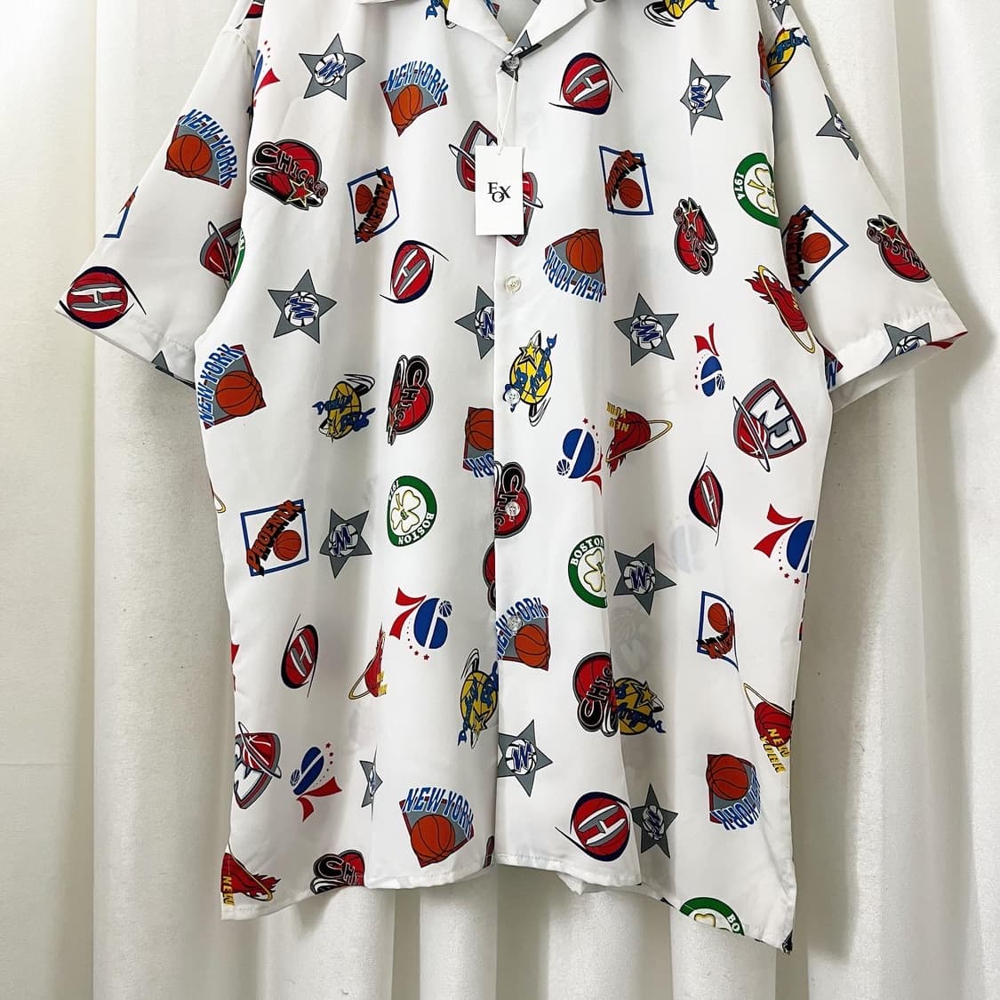 NBA 화이트 베스킷볼 하프 셔츠 상품이미지3