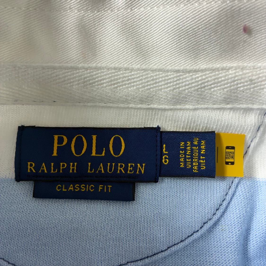 Polo  폴로 랄프로렌 신형 자수 라이트블루 스트라이프 럭비 티셔츠   상품이미지4