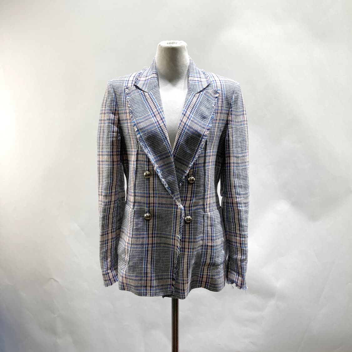 시슬리 여성린넨자켓 체크 90  상품이미지1