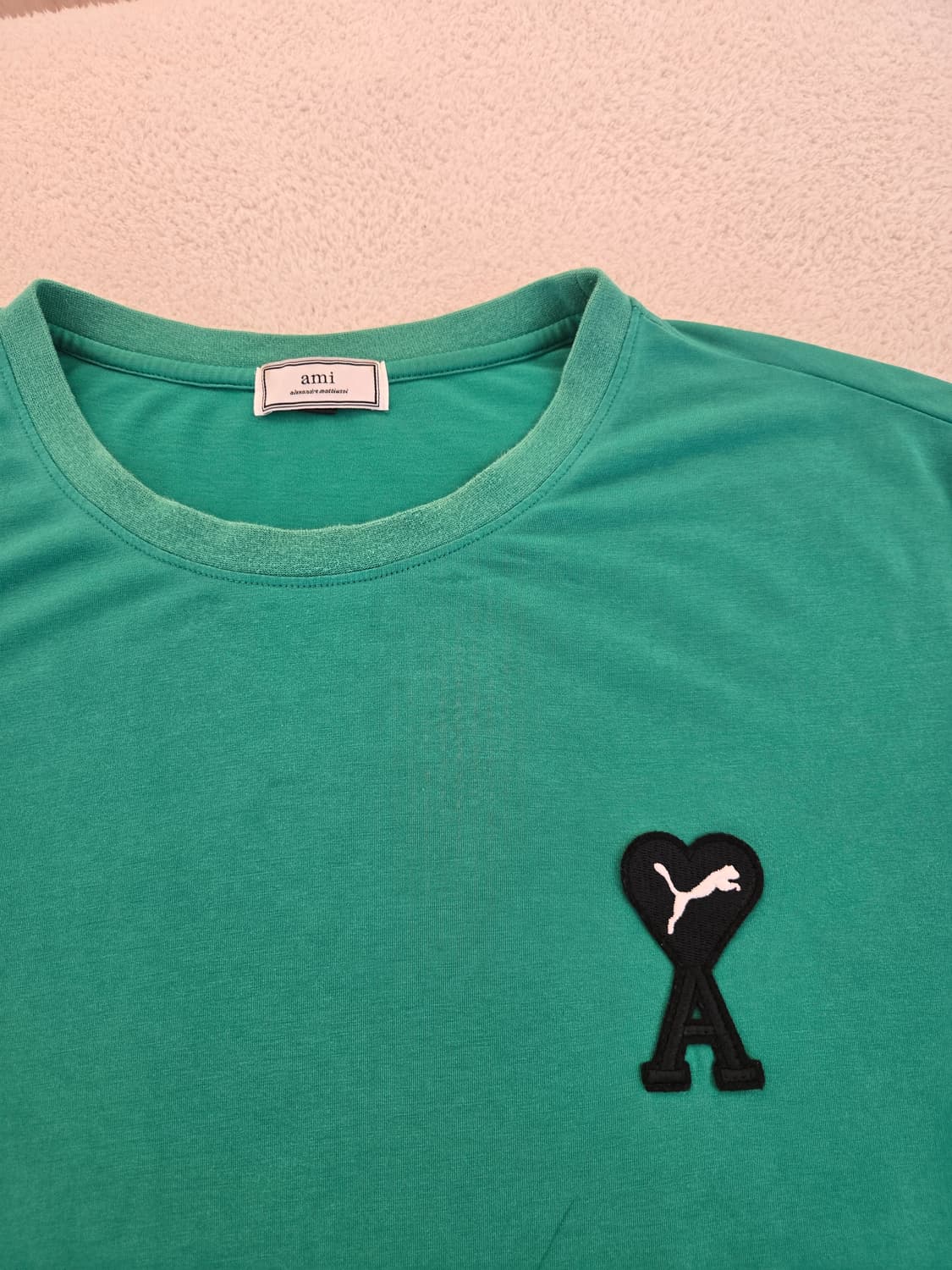 아미 푸마 콜라보 반팔 티셔츠 그린 XL 상품이미지4