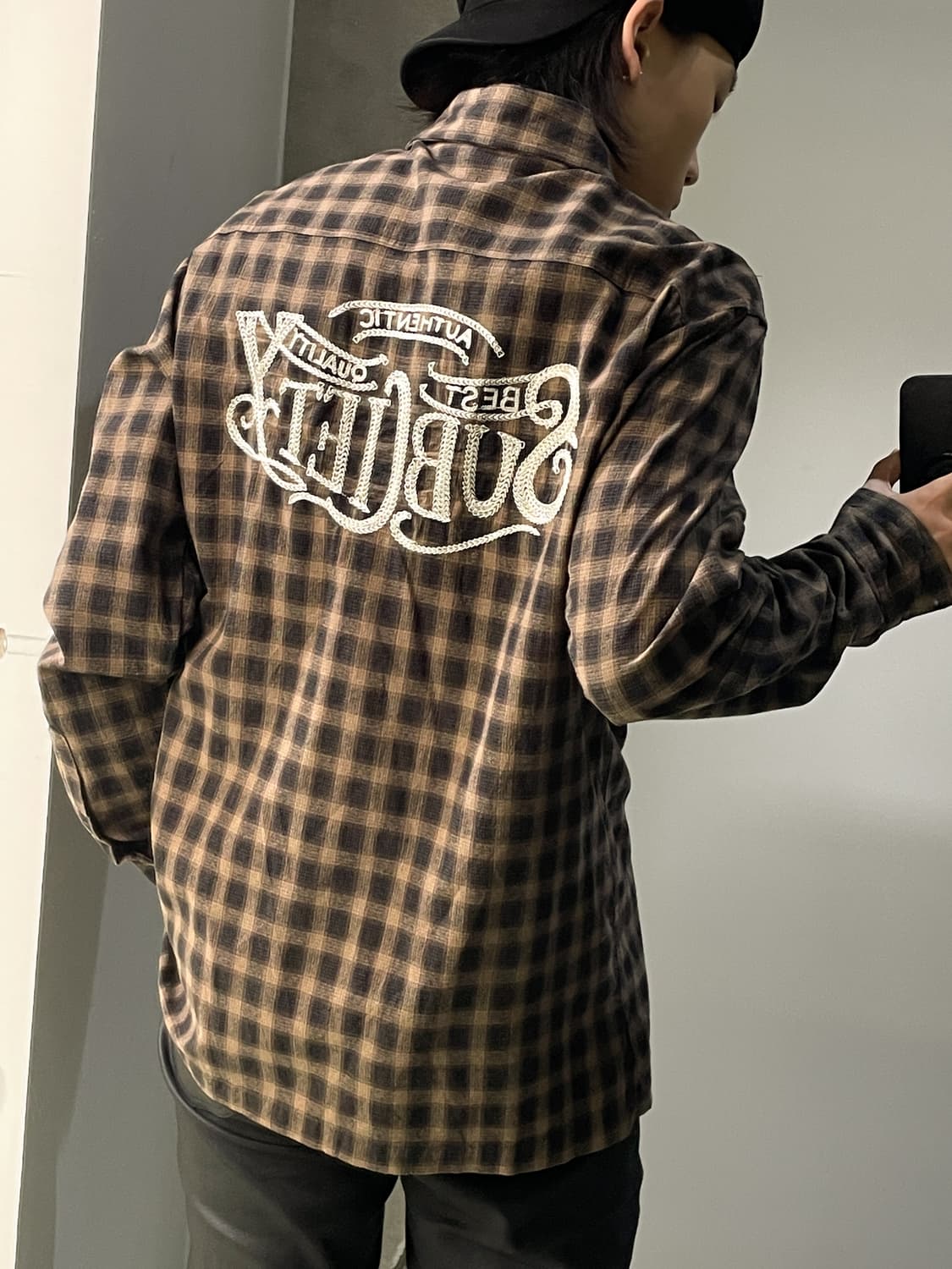 Subciety 체인 스티치 체크 셔츠 상품이미지1