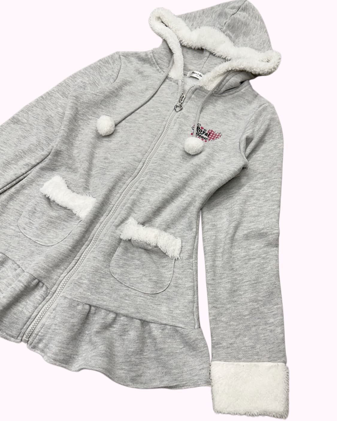 kitsch pompom hood zip-up 상품이미지2