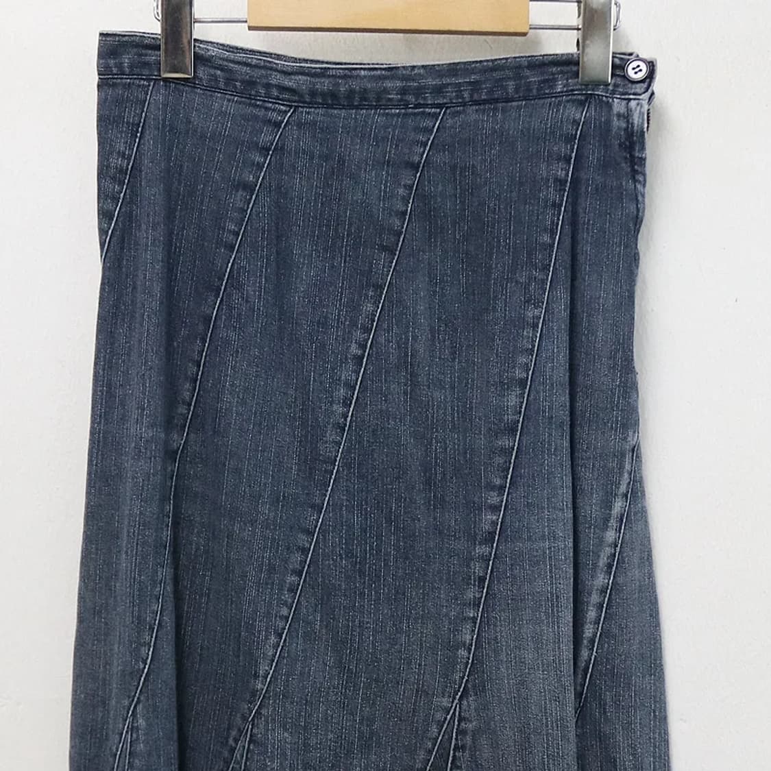 사선 플라워 데님 플레어 롱 스커트 61659 상품이미지3