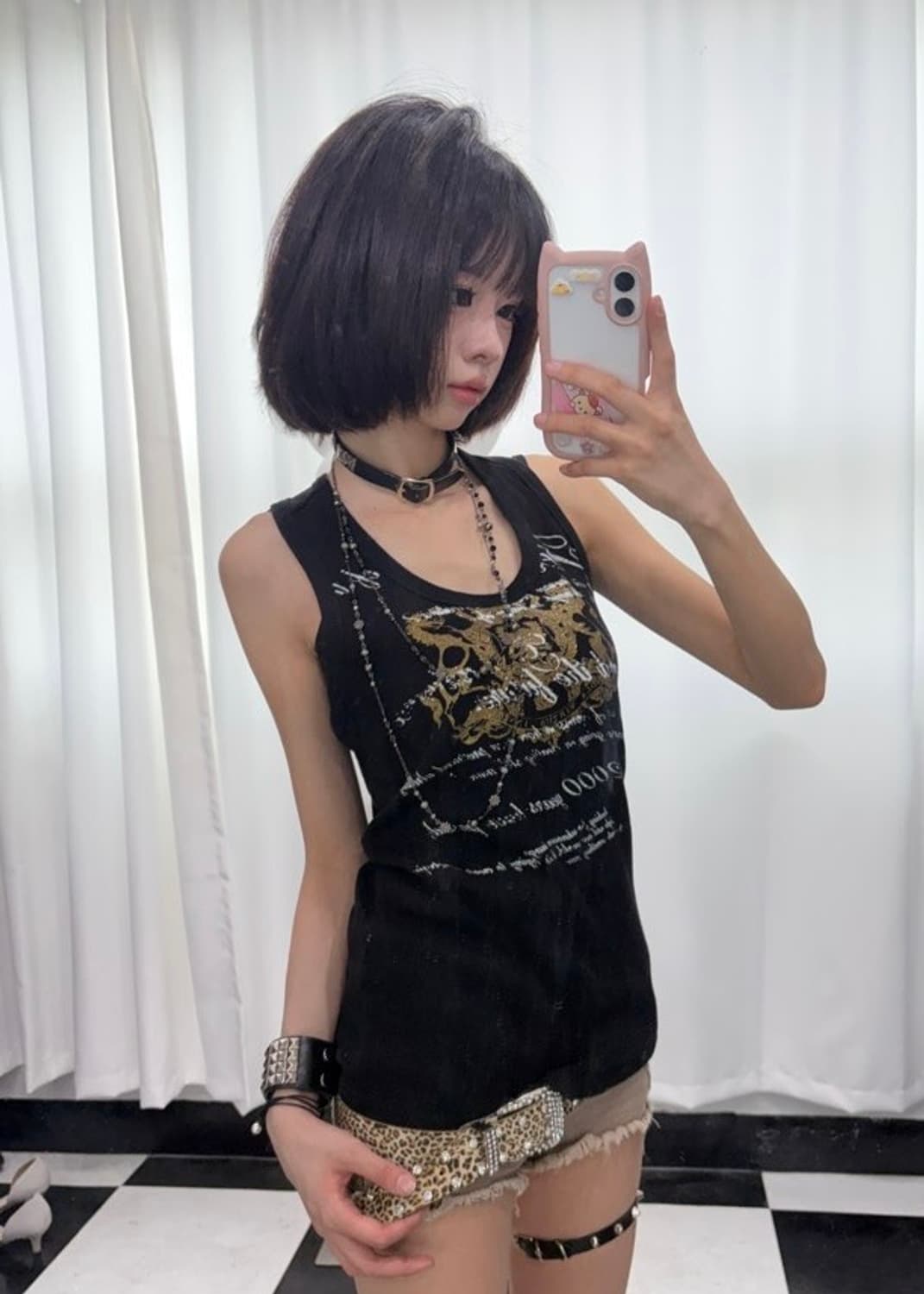 🎸레터링 프린팅 블랙 슬리브리스🎸 상품이미지1
