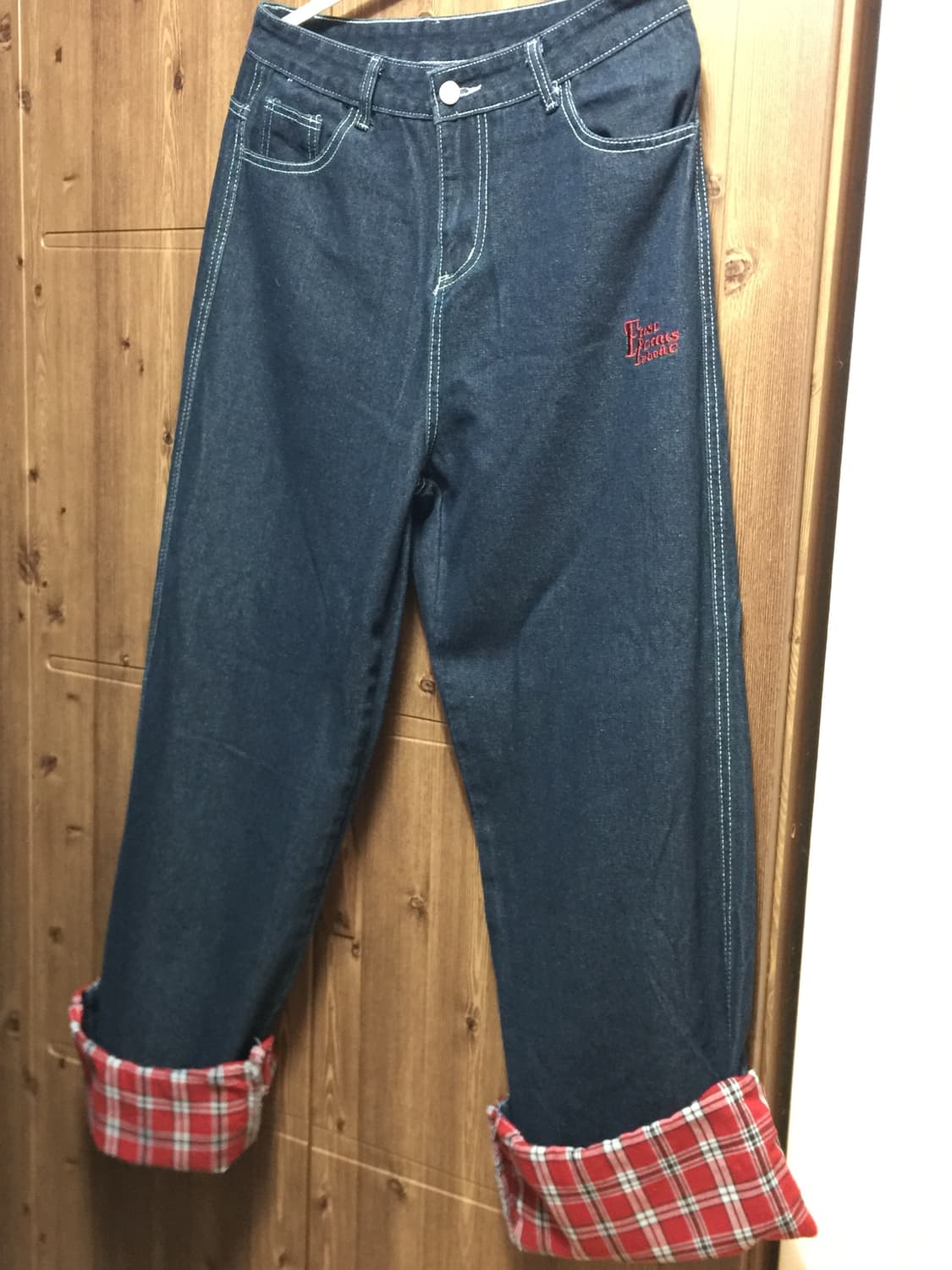 체크 청바지 상품이미지1