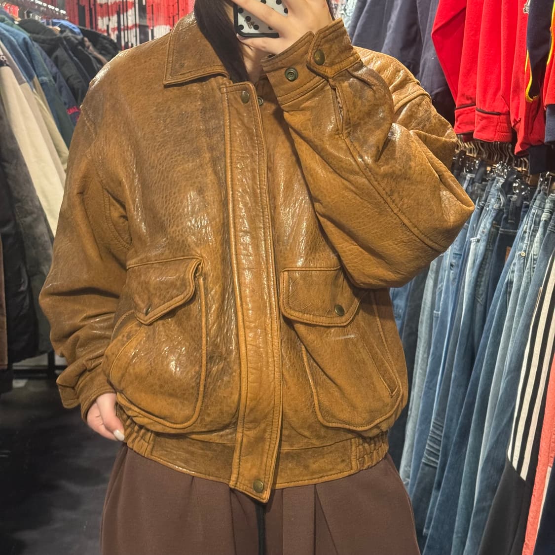 [IM] FLIGHT JACKET 레더 자켓   상품이미지3