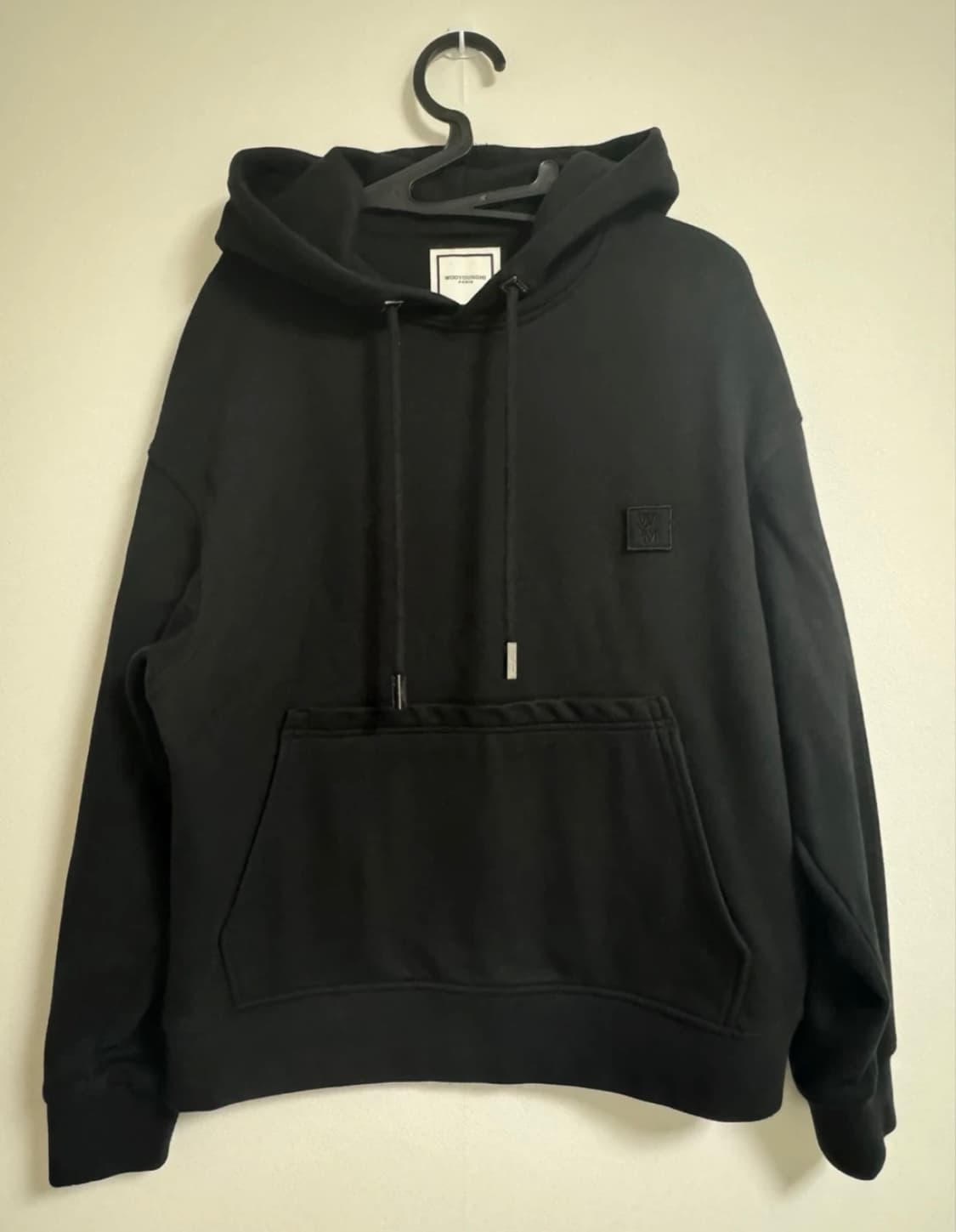 (44)우영미 15fw 플라워 백프린팅 후드티 검정(백화점판) 상품이미지2