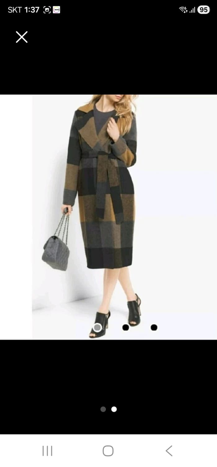 마이클코어스  울체크코트M 상품이미지2