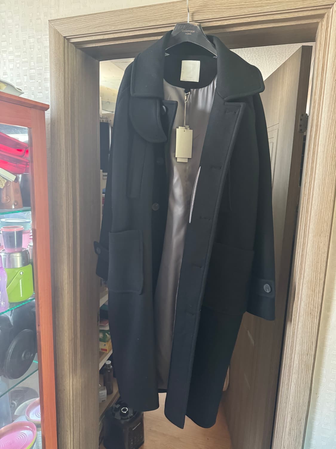 언더마이카 리전.02 발마칸 오버사이즈 울 코트 블랙 사이즈2 상품이미지1