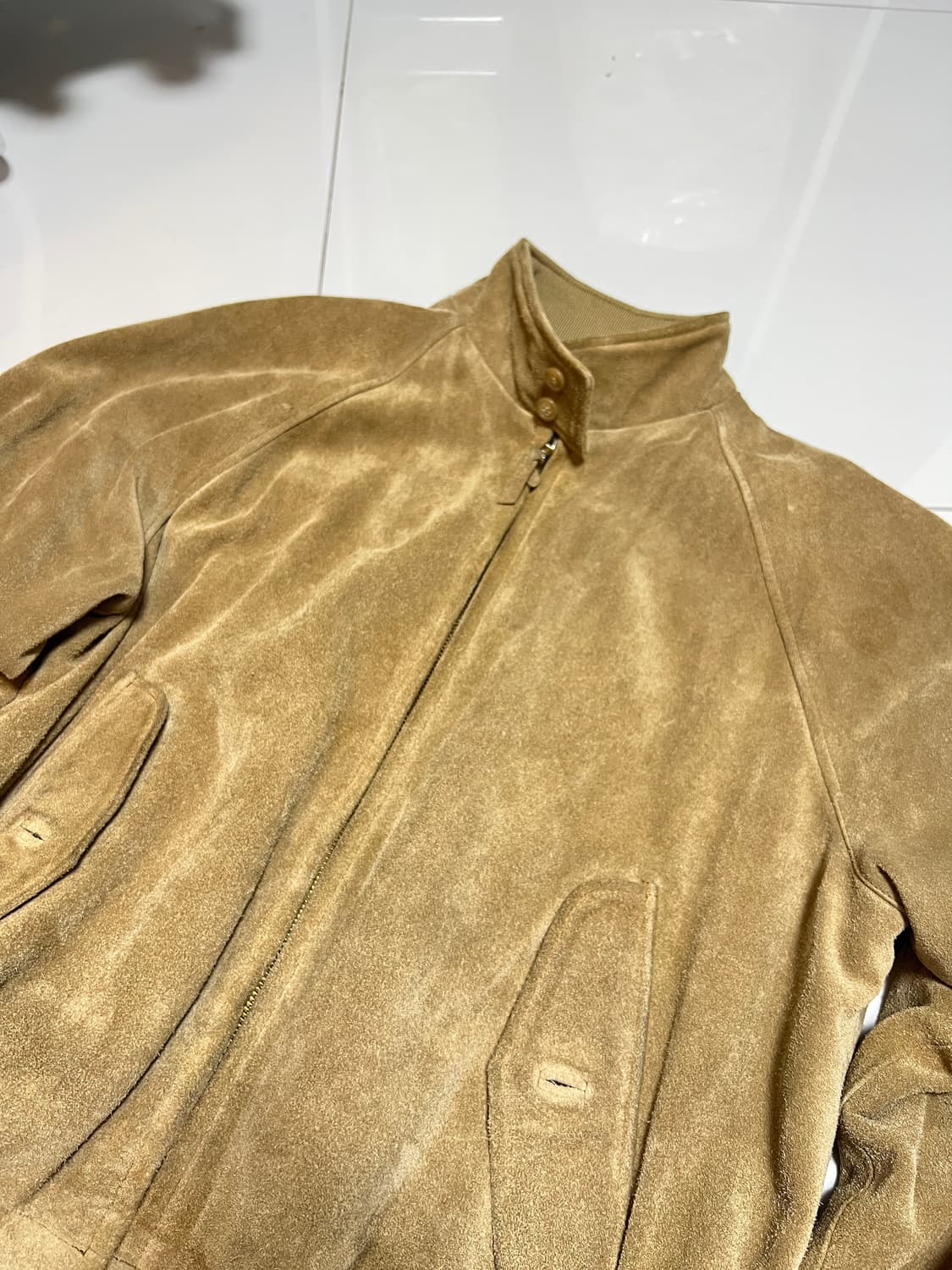 90s 폴로 랄프로렌 스웨이드 해링턴 바라쿠타 자켓 L 상품이미지1