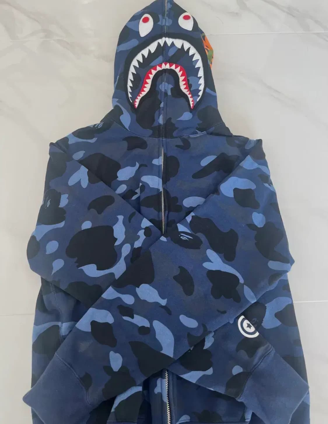 베이프 샤크 후드집업 블루 상품이미지1